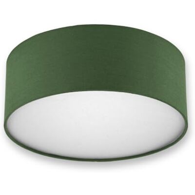 REV Deckenleuchte 30cm, Stoff-Lampenschirm im modernen Look, dunkelgrün Deckenlampe Schlafzimmer Stilvoller Stoffschirm inklusive zwei E27 Fassungen REV Deckenleuchte 30cm, Stoff-Lampenschirm im modernen Look, dunkelgrün Deckenlampe Schlafzimmer Stilvoller Stoffschirm inklusive zwei E27 Fassungen