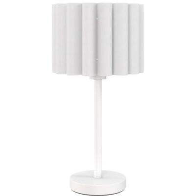 HOMCOM Tischlampe mit Wellen-Lampenschirm E27-Fassung Knopfschalter Weiß Tischleuchte, Nachttischlampe für Wohnzimmer, Spielzimmer, exkl. Glühbirne HOMCOM Tischlampe mit Wellen-Lampenschirm E27-Fassung Knopfschalter Weiß Tischleuchte, Nachttischlampe für Wohnzimmer, Spielzimmer, exkl. Glühbirne