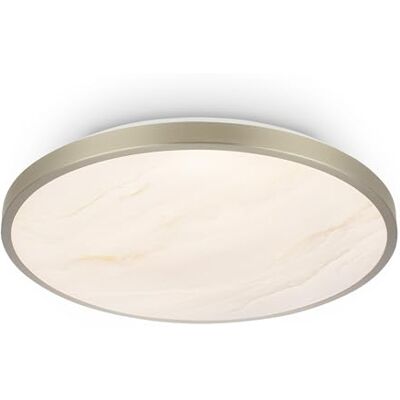 BRILONER LED Deckenlampe mit Marmoroptik, Warmweißes Licht, LED Lampe, Deckenleuchte, Wohnzimmerlampe, Deckenlampe Schlafzimmer, Küchenlampe, Flurlampe, 33 x 6 cm, Nickel-matt BRILONER LED Deckenlampe mit Marmoroptik, Warmweißes Licht, LED Lampe, Deckenleuchte, Wohnzimmerlampe, Deckenlampe Schlafzimmer, Küchenlampe, Flurlampe, 33 x 6 cm, Nickel-matt