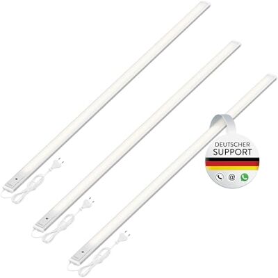 Oktaplex lighting Oktaplex 3er Set Riva LED Unterbauleuchte Küche 120cm flach mit Sensor 765lm Dimmbar Neutralweiß 4000K Küchenbeleuchtung 10W Unterbaulampe silber Oktaplex lighting Oktaplex 3er Set Riva LED Unterbauleuchte Küche 120cm flach mit Sensor 765lm Dimmbar Neutralweiß 4000K Küchenbeleuchtung 10W Unterbaulampe silber