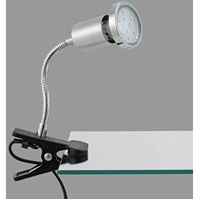 Trango 2967 LED-Klemmleuchte *EASY* Tischlampe, Leseleuchte, Clip Lampe in Silber-Chrom-Optik Klemmspot, Nachtlicht, Schreibtischlampe inkl. 1x GU10 3000K warmweiß LED-Leuchtmittel & Deko Chrom-Ring Trango 2967 LED-Klemmleuchte *EASY* Tischlampe, Leseleuchte, Clip Lampe in Silber-Chrom-Optik Klemmspot, Nachtlicht, Schreibtischlampe inkl. 1x GU10 3000K warmweiß LED-Leuchtmittel & Deko Chrom-Ring