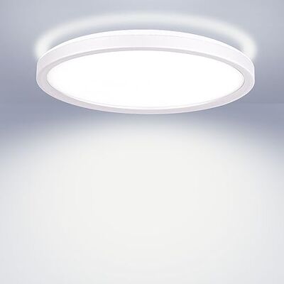Maxkomfort LED Deckenleuchte mit Backlight Ø29cm Rund 18W, 4000K Neutralweiß, Ultra Flach (3cm), Deckenlampe für Wohnzimmer, Flur, Büro & Küche Weiß Maxkomfort LED Deckenleuchte mit Backlight Ø29cm Rund 18W, 4000K Neutralweiß, Ultra Flach (3cm), Deckenlampe für Wohnzimmer, Flur, Büro & Küche Weiß