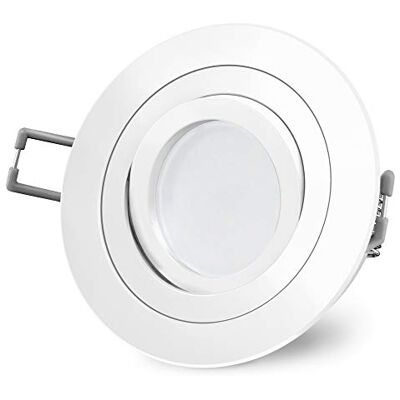 SSC-LUXon RF-2 Einbauleuchte LED weiß schwenkbar in rund mit wechselbarem LED GU10 5W 230V neutralweiß Einbaustrahler Spot SSC-LUXon RF-2 Einbauleuchte LED weiß schwenkbar in rund mit wechselbarem LED GU10 5W 230V neutralweiß Einbaustrahler Spot