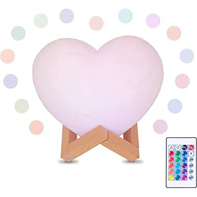 AGM Herzförmige LED-Lampe, 3D-Druck, 16 Farben dimmbar, Fernbedienung und Touch-Schalter, wiederaufladbar, Nachtlampe für Schlafzimmer Wohnzimmer Cafe Weihnachten AGM Herzförmige LED-Lampe, 3D-Druck, 16 Farben dimmbar, Fernbedienung und Touch-Schalter, wiederaufladbar, Nachtlampe für Schlafzimmer Wohnzimmer Cafe Weihnachten