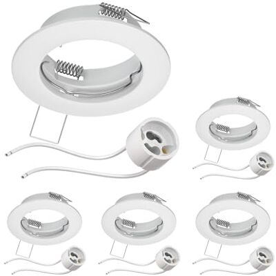 ledscom.de 5x Decken-Einbaurahmen FERE Einbaurahmen weiß matt (LED/Halogen/GU10/MR16/PAR16/50mm) inkl. GU10 Fassung ledscom.de 5x Decken-Einbaurahmen FERE Einbaurahmen weiß matt (LED/Halogen/GU10/MR16/PAR16/50mm) inkl. GU10 Fassung