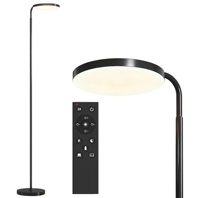 HOMCOM Stehlampe LED Dimmbar 2800 lm mit Magnetischer Fernbedienung Wohnzimmer, Stehleuchte, Stufenlos Einstellbar 3000K-6500K, Deckenfluter, Höhenverstellbar, Timer, Schlafzimmer Büro HOMCOM Stehlampe LED Dimmbar 2800 lm mit Magnetischer Fernbedienung Wohnzimmer, Stehleuchte, Stufenlos Einstellbar 3000K-6500K, Deckenfluter, Höhenverstellbar, Timer, Schlafzimmer Büro