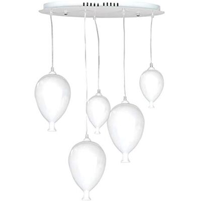 ONLI Pendelleuchte mit Luftballons aus weißem Glas inkl. LED-Leuchtmittel G9 ONLI Pendelleuchte mit Luftballons aus weißem Glas inkl. LED-Leuchtmittel G9