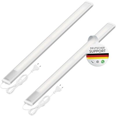 Oktaplex lighting Oktaplex 2er Set Riva LED Unterschrankleuchte flach 57,5cm neutralweiß 800lm 10,3W 230V mit Schalter Unterbauleuchte silber Küchenlicht Oktaplex lighting Oktaplex 2er Set Riva LED Unterschrankleuchte flach 57,5cm neutralweiß 800lm 10,3W 230V mit Schalter Unterbauleuchte silber Küchenlicht