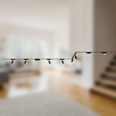 B.K.LICHT System mit 6 Spots, 2 Schienen, U-Form, Schwarz - Beleuchtungssystem B.K.LICHT System mit 6 Spots, 2 Schienen, U-Form, Schwarz - Beleuchtungssystem