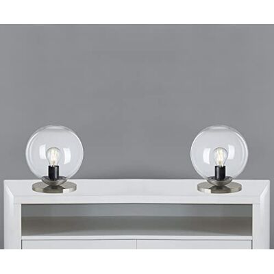 Trango 2er Set 7010CL Retro LED Tischleuchte *SUN* Glaskugel Tischlampe in klar inkl. je 1x E27 LED Leuchtmittel & Kabelschalter, Fensterbank Leuchte, Nachttischlampe, Schreibtischleuchte, Leseleuchte Trango 2er Set 7010CL Retro LED Tischleuchte *SUN* Glaskugel Tischlampe in klar inkl. je 1x E27 LED Leuchtmittel & Kabelschalter, Fensterbank Leuchte, Nachttischlampe, Schreibtischleuchte, Leseleuchte