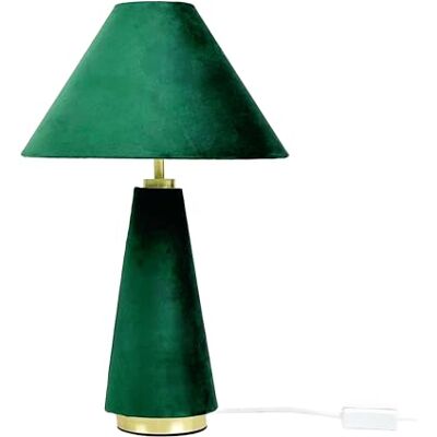 Relaxdays Tischlampe, Samtschirm & Metallfuß, E14, HD 47x30 cm, Nachttischlampe mit Kabel, Schlafzimmer, dunkelgrün/Gold Relaxdays Tischlampe, Samtschirm & Metallfuß, E14, HD 47x30 cm, Nachttischlampe mit Kabel, Schlafzimmer, dunkelgrün/Gold