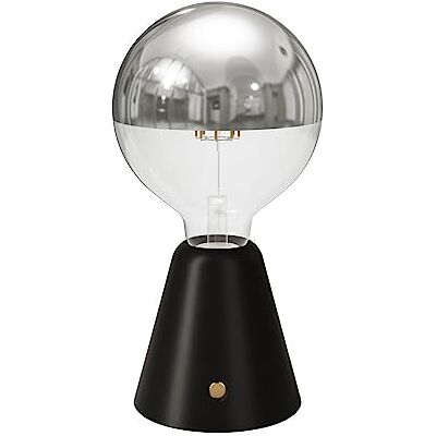 Creative Tragbare, wiederaufladbare LED Leuchte Cabless01 mit Globe Glühbirne mit silberfarbener Kopfspiegelung Mit Glühbirne, Schwarz Creative Tragbare, wiederaufladbare LED Leuchte Cabless01 mit Globe Glühbirne mit silberfarbener Kopfspiegelung Mit Glühbirne, Schwarz