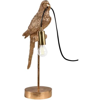 Beliani Tischlampe Kunstharz gold Glühbirnen-Optik 1-flammig Tiermotiv Papagei Sinatra Beliani Tischlampe Kunstharz gold Glühbirnen-Optik 1-flammig Tiermotiv Papagei Sinatra