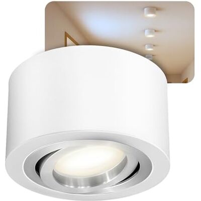 SSC-LUXon LED Aufbau Deckenlampe weiß, rund & schwenkbar (extra flach) inkl. fourSTEP LED Modul 4W, 500lm, 4000K Dimmen ohne Dimmer, Stückzahl:1er Set SSC-LUXon LED Aufbau Deckenlampe weiß, rund & schwenkbar (extra flach) inkl. fourSTEP LED Modul 4W, 500lm, 4000K Dimmen ohne Dimmer, Stückzahl:1er Set