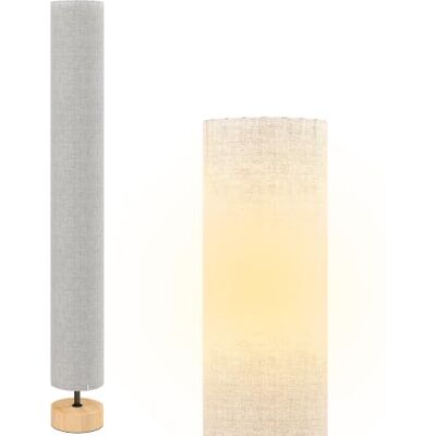 HOMCOM Stehlampe Wohnzimmer, Schlafzimmer, Büro, 120 cm, grau: Lampenschirm aus zeitgenössischem Leinen mit Fußschalter, 2 x Fassung E27 HOMCOM Stehlampe Wohnzimmer, Schlafzimmer, Büro, 120 cm, grau: Lampenschirm aus zeitgenössischem Leinen mit Fußschalter, 2 x Fassung E27