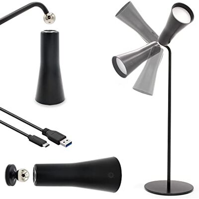 Fishtec 3 in 1 LED Lampe: LED Schreibtischlampe + Wandleuchte + Taschenlampe Magnetische Befestigung 360° drehbarer Kopf Wiederaufladbare USB Batterie 3 Helligkeitsstufen Touch Control Schwarz Fishtec 3 in 1 LED Lampe: LED Schreibtischlampe + Wandleuchte + Taschenlampe Magnetische Befestigung 360° drehbarer Kopf Wiederaufladbare USB Batterie 3 Helligkeitsstufen Touch Control Schwarz