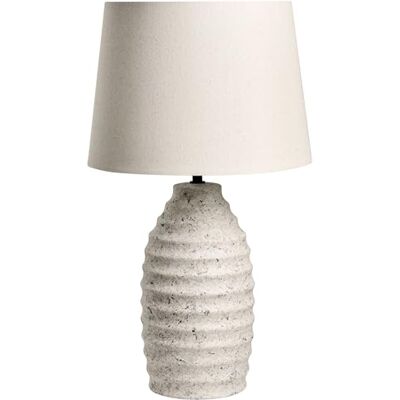 Beliani Tischlampe Keramik mit Stoffschirm cremeweiß Steinoptik moderner Stil Billy Beliani Tischlampe Keramik mit Stoffschirm cremeweiß Steinoptik moderner Stil Billy