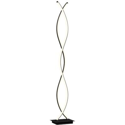HOMCOM LED Stehlampe Dimmbar 144 cm Stehleuchte mit Fußschalter Schwarz Standleuchte, Standlampe, Modern, Doppelter Spiralenform, für Wohnzimmer, Schlafzimmer, Dekoration HOMCOM LED Stehlampe Dimmbar 144 cm Stehleuchte mit Fußschalter Schwarz Standleuchte, Standlampe, Modern, Doppelter Spiralenform, für Wohnzimmer, Schlafzimmer, Dekoration