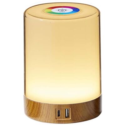 Northpoint LED Tischleuchte Tischlampe mit Touch-Taste Dimmfunktion Farbwechsel Ladeports Memoryfunktion Abschaltautomatikfinktion (Holz) Northpoint LED Tischleuchte Tischlampe mit Touch-Taste Dimmfunktion Farbwechsel Ladeports Memoryfunktion Abschaltautomatikfinktion (Holz)
