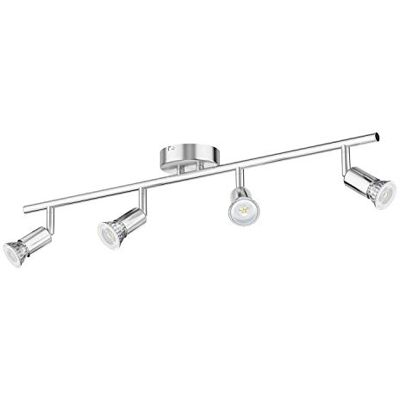 ledscom.de Deckenleuchte LUNARA, 4-flammig, Edelstahl, chrom matt, inkl. 4x LED GU10 Lampen (warmweiß, 21,6W, je 510lm, 45°) ledscom.de Deckenleuchte LUNARA, 4-flammig, Edelstahl, chrom matt, inkl. 4x LED GU10 Lampen (warmweiß, 21,6W, je 510lm, 45°)