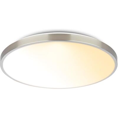 BRILONER LED Deckenlampe mit Fernbedienung, dimmbar, Dekorblende, warmweiß bis neutralweiß, LED Lampe, Deckenleuchte, Wohnzimmerlampe, Küchenlampe, Deckenbeleuchtung, 38 x 6,5 cm, Nickel-matt BRILONER LED Deckenlampe mit Fernbedienung, dimmbar, Dekorblende, warmweiß bis neutralweiß, LED Lampe, Deckenleuchte, Wohnzimmerlampe, Küchenlampe, Deckenbeleuchtung, 38 x 6,5 cm, Nickel-matt