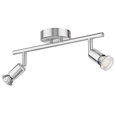 ledscom.de Deckenleuchte LUNARA, 2-flammig, Edelstahl, chrom matt, inkl. 2x LED GU10 Lampen (warmweiß, 4,678W, je 227lm, 110°) ledscom.de Deckenleuchte LUNARA, 2-flammig, Edelstahl, chrom matt, inkl. 2x LED GU10 Lampen (warmweiß, 4,678W, je 227lm, 110°)