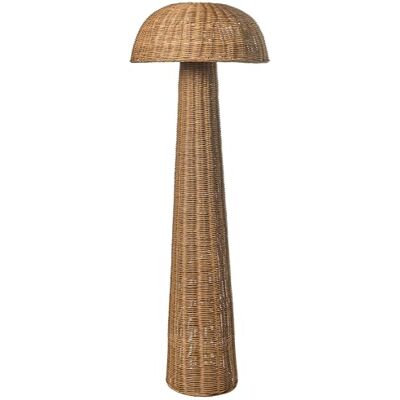 Beliani Stehlampe im Boho-Stil mit Rattenschirm und Korbgeflechtfuß für Wohnzimmer und Schlafzimmer braun Alero Beliani Stehlampe im Boho-Stil mit Rattenschirm und Korbgeflechtfuß für Wohnzimmer und Schlafzimmer braun Alero