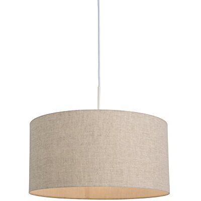 Qazqa Rustikale Hängelampe Weiße Baumwollschirm 50cm - E27 Max 60W Qazqa Rustikale Hängelampe Weiße Baumwollschirm 50cm - E27 Max 60W
