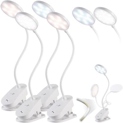 Lunartec dimmbare Leselampe: 4er-Set Akku Schwannenhals Klemm-Lampe mit Touch (LED-Clip-On-Leselampe, Klemmlampe Schwanenhals) Lunartec dimmbare Leselampe: 4er-Set Akku Schwannenhals Klemm-Lampe mit Touch (LED-Clip-On-Leselampe, Klemmlampe Schwanenhals)