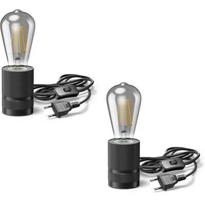 ledscom.de 2x Tischlampe LITO, Schalter, schwarz, inkl. LED Lampe 240lm, extra-warmweiß ledscom.de 2x Tischlampe LITO, Schalter, schwarz, inkl. LED Lampe 240lm, extra-warmweiß