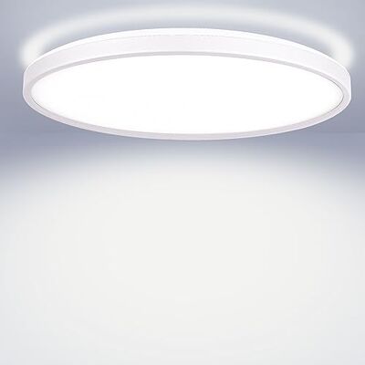 Maxkomfort LED Deckenleuchte mit Backlight Ø42cm Rund 22W, 4000K Neutralweiß, Ultra Flach (3cm), Deckenlampe für Flur, Büro & Küche Weiß Maxkomfort LED Deckenleuchte mit Backlight Ø42cm Rund 22W, 4000K Neutralweiß, Ultra Flach (3cm), Deckenlampe für Flur, Büro & Küche Weiß