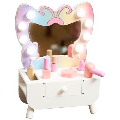 Bayer ® Schminktisch Kinder mit LED Beleuchtung – 6-teiliges Zubehörset inkl. Fön & Schminkzubehör – Stabil & ideal für Kinder ab 3 Jahren Bayer ® Schminktisch Kinder mit LED Beleuchtung – 6-teiliges Zubehörset inkl. Fön & Schminkzubehör – Stabil & ideal für Kinder ab 3 Jahren