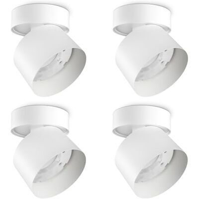 SSC-LUXon 4er Set Decken Aufbaustrahler SAMU weiß drehbar schwenkbar Downlight passend für GX53 Leuchtmittel Deckenspot für innen SSC-LUXon 4er Set Decken Aufbaustrahler SAMU weiß drehbar schwenkbar Downlight passend für GX53 Leuchtmittel Deckenspot für innen