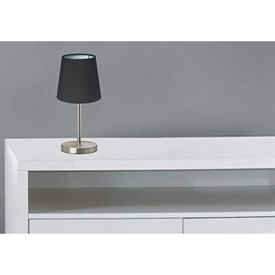 Trango 2017-07B Tischleuchte, Nachttischlampe, Schreibtischleuchte, Tischlampe, Lampe *BLACKY* mit Stoffschirm in Schwarz Durchmesser: 170mm, Höhe: 365 mm Trango 2017-07B Tischleuchte, Nachttischlampe, Schreibtischleuchte, Tischlampe, Lampe *BLACKY* mit Stoffschirm in Schwarz Durchmesser: 170mm, Höhe: 365 mm
