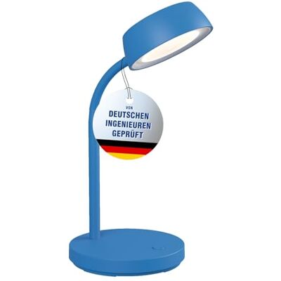 MAUL Schreibtischlampe LED abby Kleine Schreibtischlampe mit Standfuß Moderne Tischlampe für Schreibtisch, Büro Flexible LED Lampe mit 3000K warmweißem LED Licht Blau MAUL Schreibtischlampe LED abby Kleine Schreibtischlampe mit Standfuß Moderne Tischlampe für Schreibtisch, Büro Flexible LED Lampe mit 3000K warmweißem LED Licht Blau