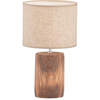 Fischer & Honsel Tischleuchte, Malik Holzfarben Mit Struktur Stoffschirm Sandfarben Leinen H: 43 cm, D: 24 cm Mit Schnurschalter 1x E27 max. 40 Watt exkl. Leuchtmittel 50742 Fischer & Honsel Tischleuchte, Malik Holzfarben Mit Struktur Stoffschirm Sandfarben Leinen H: 43 cm, D: 24 cm Mit Schnurschalter 1x E27 max. 40 Watt exkl. Leuchtmittel 50742