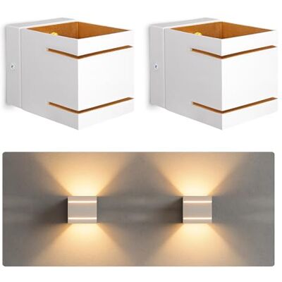 SSC-LUXon KOURA Wandlampe 2er weiß-gold indirekt Schlitzlicht für G9 Zwei Wandlampen weiß-gold mit Schlitzlicht indirekte Ausstrahlung für Wohn- & Schlafzimmer, für G9 (ohne Leuchtmittel) SSC-LUXon KOURA Wandlampe 2er weiß-gold indirekt Schlitzlicht für G9 Zwei Wandlampen weiß-gold mit Schlitzlicht indirekte Ausstrahlung für Wohn- & Schlafzimmer, für G9 (ohne Leuchtmittel)