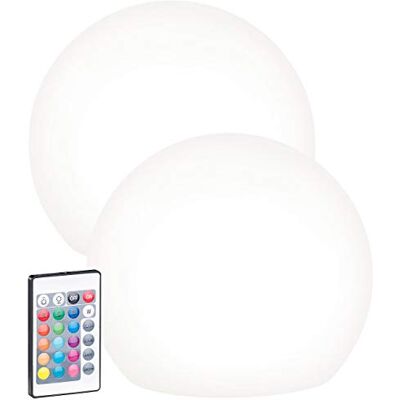 Lunartec Solarkugel Garten: 2er-Set Solar-LED-Leuchtkugel mit Fernbedienung, 60 Lumen,IP67,Ø20cm (Solarkugel mit Fernbedienung, Solarkugeln für den Garten, RGBW) Lunartec Solarkugel Garten: 2er-Set Solar-LED-Leuchtkugel mit Fernbedienung, 60 Lumen,IP67,Ø20cm (Solarkugel mit Fernbedienung, Solarkugeln für den Garten, RGBW)