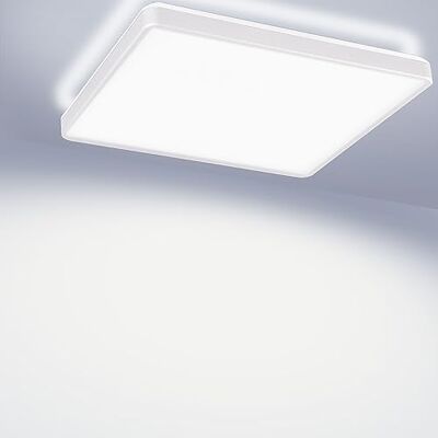 Maxkomfort LED Deckenleuchte mit Backlight 42cm Eckig 22W, 4000K Neutralweiß, Ultra Flach (3cm), Deckenlampe für Flur, Büro & Küche Weiß Maxkomfort LED Deckenleuchte mit Backlight 42cm Eckig 22W, 4000K Neutralweiß, Ultra Flach (3cm), Deckenlampe für Flur, Büro & Küche Weiß