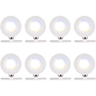 Lunartec Wandleuchte innen LED: 8er-Set CCT-LED-Wandlampen, Magnetfuß, dimmbar, Touch-Bedienung, weiß (Bettleuchte, Wandleuchte innen Flur) Lunartec Wandleuchte innen LED: 8er-Set CCT-LED-Wandlampen, Magnetfuß, dimmbar, Touch-Bedienung, weiß (Bettleuchte, Wandleuchte innen Flur)