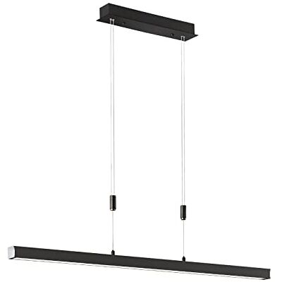 Fischer & Honsel Pendelleuchte, Vito sandschwarz chromfarben L: 120,00 cm, B: 6,00 cm Höhenverst. von 90,00 cm bis 150,00 cm dimmbar CCT 3 Stufen 1x LED 22,0 Watt 2700/3350/4000 2700 lm EEG: F 60827 Fischer & Honsel Pendelleuchte, Vito sandschwarz chromfarben L: 120,00 cm, B: 6,00 cm Höhenverst. von 90,00 cm bis 150,00 cm dimmbar CCT 3 Stufen 1x LED 22,0 Watt 2700/3350/4000 2700 lm EEG: F 60827