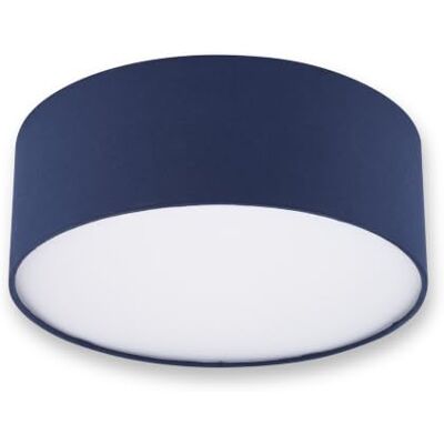 REV Deckenleuchte rund 30cm, Stoff-Lampenschirm Modern, blau Stilvoller Stoffschirm inklusive zwei E27 Fassungen ideal für Wohnräume & Schlafzimmer REV Deckenleuchte rund 30cm, Stoff-Lampenschirm Modern, blau Stilvoller Stoffschirm inklusive zwei E27 Fassungen ideal für Wohnräume & Schlafzimmer