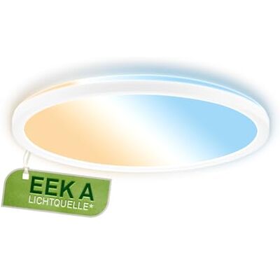 BRILONER LED Panel mit EEK A Lichtquelle, 11W, 2400lm, flach, CCT warmweiß bis kaltweiß, indirektes Licht, LED Lampe, Deckenleuchte, Wohnzimmerlampe, Deckenlampe, Flurlampe, 29,3x3 cm, Weiß BRILONER LED Panel mit EEK A Lichtquelle, 11W, 2400lm, flach, CCT warmweiß bis kaltweiß, indirektes Licht, LED Lampe, Deckenleuchte, Wohnzimmerlampe, Deckenlampe, Flurlampe, 29,3x3 cm, Weiß