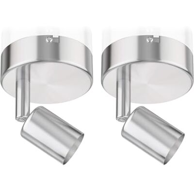 ledscom.de 2x Deckenleuchte/Wandleuchte LUNARA, edelstahl matt, 1x GU10 max. 25W ledscom.de 2x Deckenleuchte/Wandleuchte LUNARA, edelstahl matt, 1x GU10 max. 25W