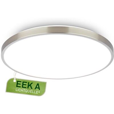 BRILONER LED Deckenlampe mit EEK A Lichtquelle, neutralweißes Licht, 12,7W, 2900lm, Aludekor, LED Lampe, LED Deckenleuchte, Wohnzimmerlampe, Schlafzimmerlampe, Küchenlampe, 33x6 cm, Nickel-matt BRILONER LED Deckenlampe mit EEK A Lichtquelle, neutralweißes Licht, 12,7W, 2900lm, Aludekor, LED Lampe, LED Deckenleuchte, Wohnzimmerlampe, Schlafzimmerlampe, Küchenlampe, 33x6 cm, Nickel-matt
