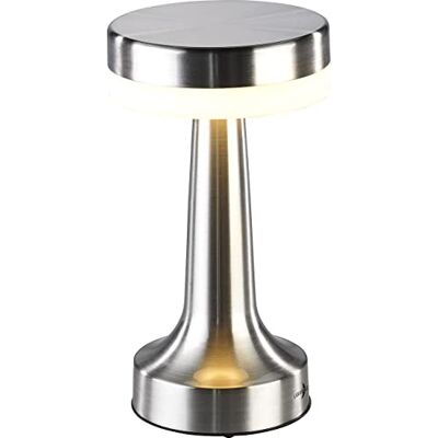 Lunartec Akku Nachttischlampe: LED-Akku-Tischleuchte mit 3 Dimmstufen, Edelstahl-Optik, 1.500 mAh (Tischlampe mit Batterie, Tischleuchte kabellos, Regal) Lunartec Akku Nachttischlampe: LED-Akku-Tischleuchte mit 3 Dimmstufen, Edelstahl-Optik, 1.500 mAh (Tischlampe mit Batterie, Tischleuchte kabellos, Regal)