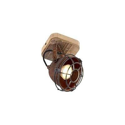 Qazqa Industriell verstellbare Holzstahl Stehlampe - Beleuchtungsgerät Qazqa Industriell verstellbare Holzstahl Stehlampe - Beleuchtungsgerät