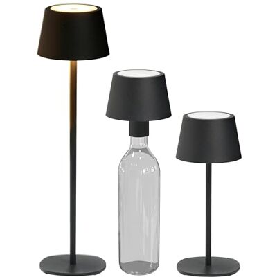 Northpoint 3in1 LED Tischlampe Flaschenleuchte max. 45cm hoch mit 3000mAh Akku 200lm warmweißes Licht (3000K) stufenlos dimmbar für Innen und Außen (schwarz) Northpoint 3in1 LED Tischlampe Flaschenleuchte max. 45cm hoch mit 3000mAh Akku 200lm warmweißes Licht (3000K) stufenlos dimmbar für Innen und Außen (schwarz)