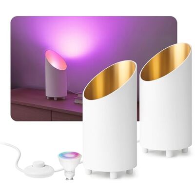 SSC-LUXon 2x Bodenleuchte AUREVA dekorative Stehlampe Tischlampe mit Smart WLAN GU10 5W – App Steuerung, Alexa Google kompatibel SSC-LUXon 2x Bodenleuchte AUREVA dekorative Stehlampe Tischlampe mit Smart WLAN GU10 5W – App Steuerung, Alexa Google kompatibel