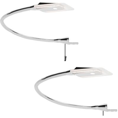 kalb Material für Möbel LED Bettleuchte Leseleuchte Flexleuchte Nachttischlampe Leselampe Nachtlicht, Modell:2er SET chrom kalb Material für Möbel LED Bettleuchte Leseleuchte Flexleuchte Nachttischlampe Leselampe Nachtlicht, Modell:2er SET chrom